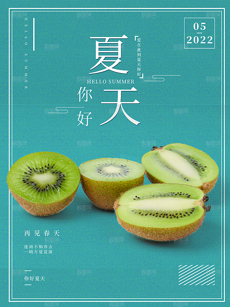 你好夏天美味猕猴桃