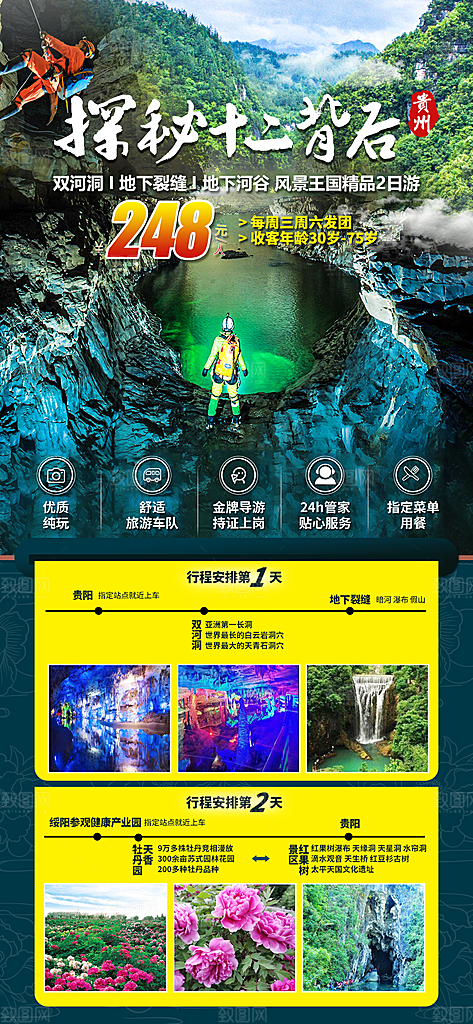 景点旅游山水苗族梵净山贵州苗寨海报