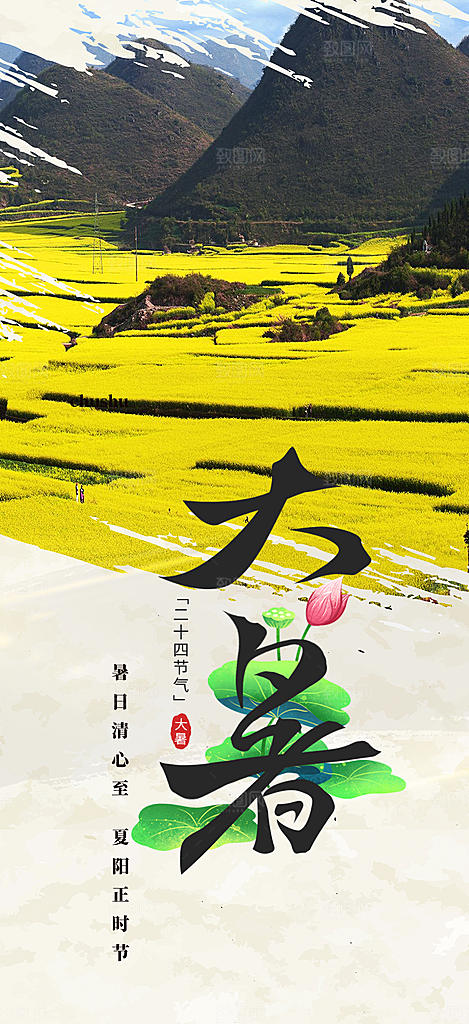 二十四节气大暑炎热节气海报