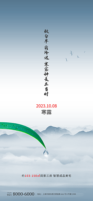 传统节气寒露海报模板