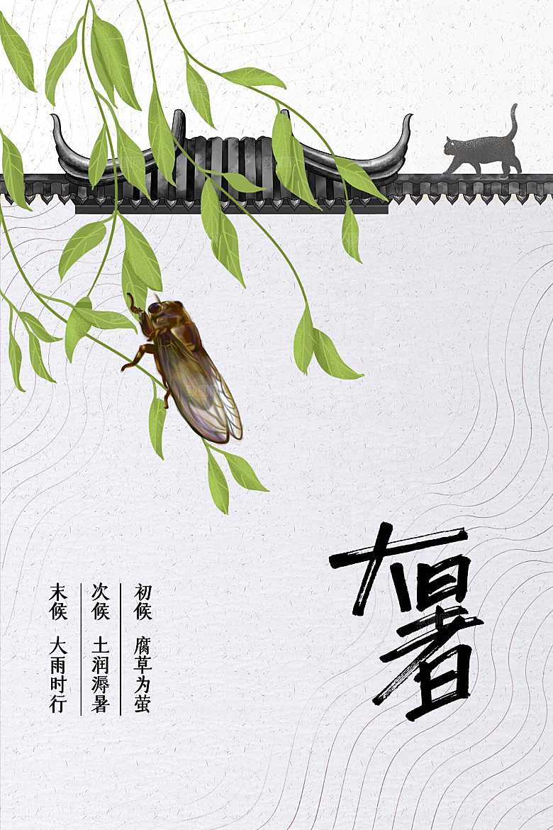 大暑节气传统活动海报