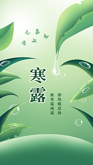 寒露节气简约大气海报