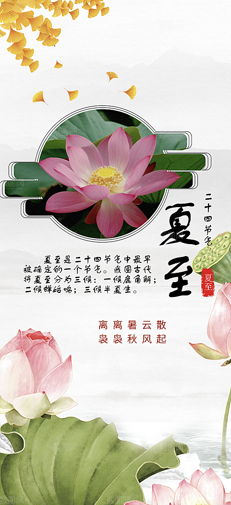 二十四节气夏至节气炎热节气海报
