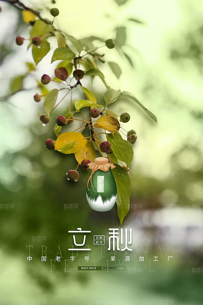 传统节气立秋海报模板