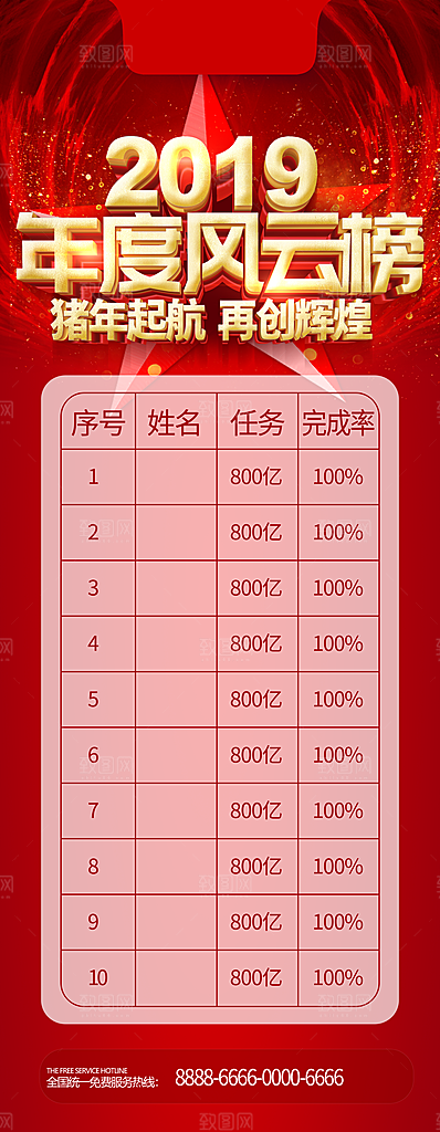 年度风云榜宣传展架