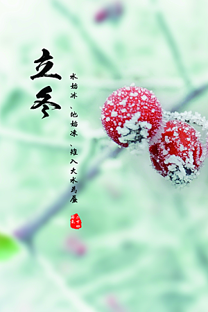 立冬节气简约大气海报