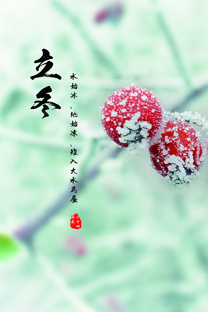 立冬节气简约大气海报