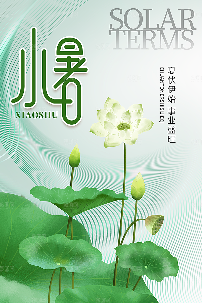 小暑节气简约大气海报
