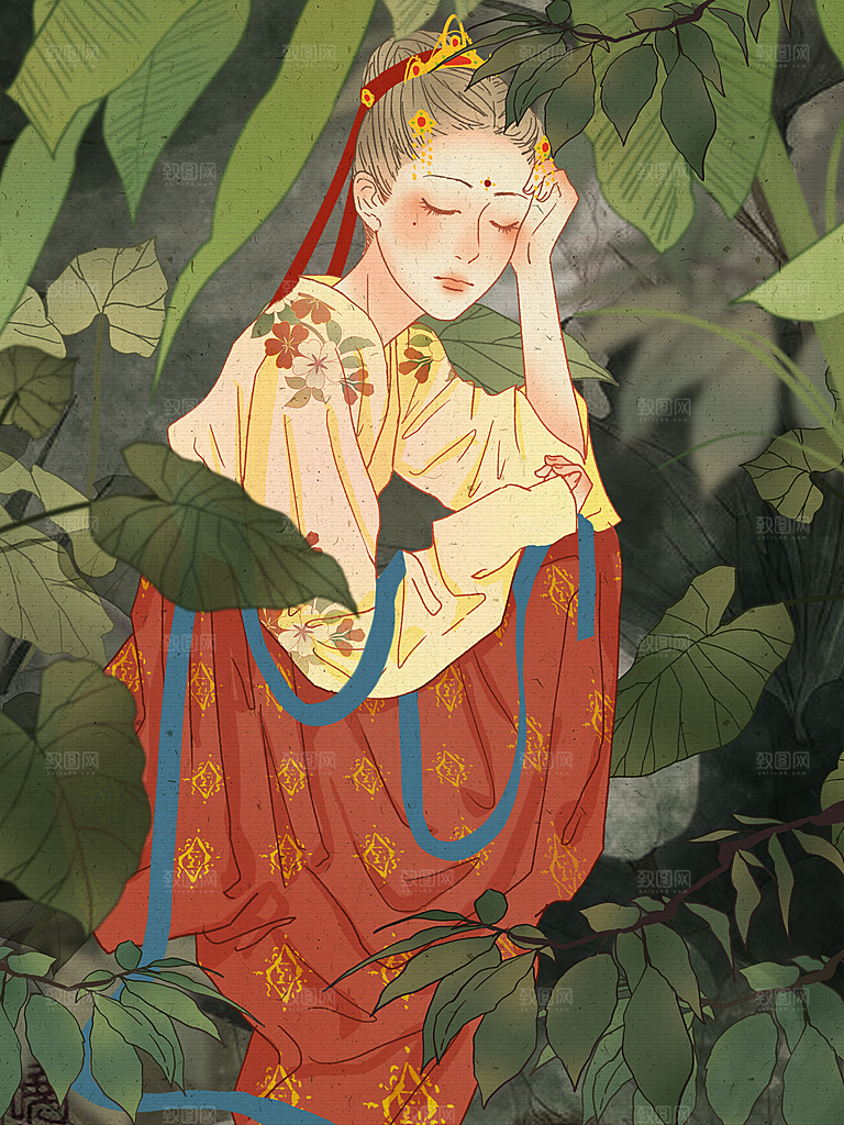 中国传统二十四节气白露节气插画