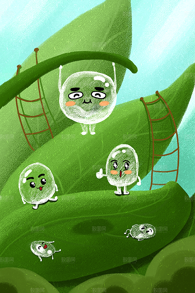 中国传统二十四节气白露节气插画
