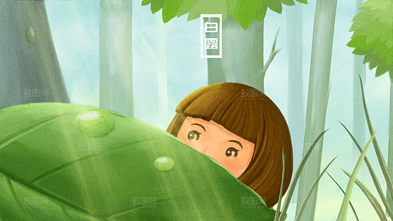 中国传统二十四节气白露节气插画