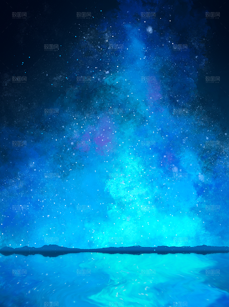 梦幻治愈唯美现代灯光夜景插画背景
