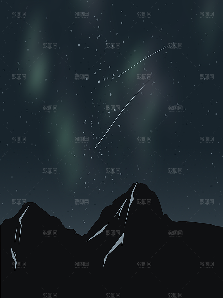 梦幻治愈唯美现代灯光夜景插画背景