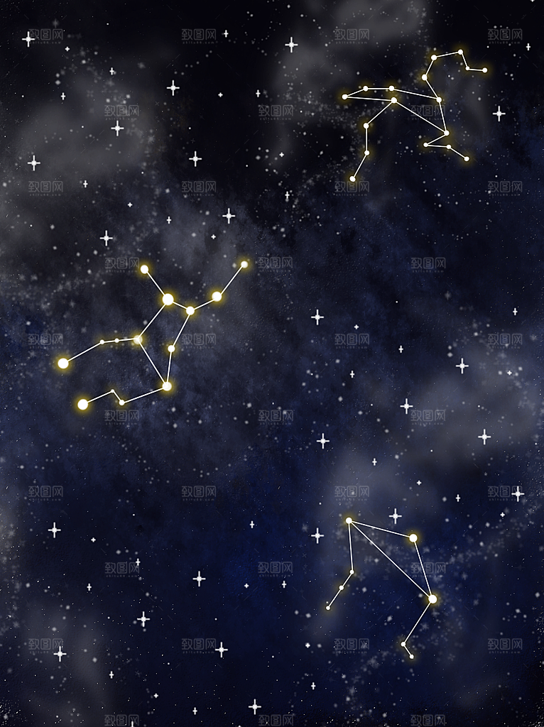 梦幻治愈唯美现代灯光夜景插画背景