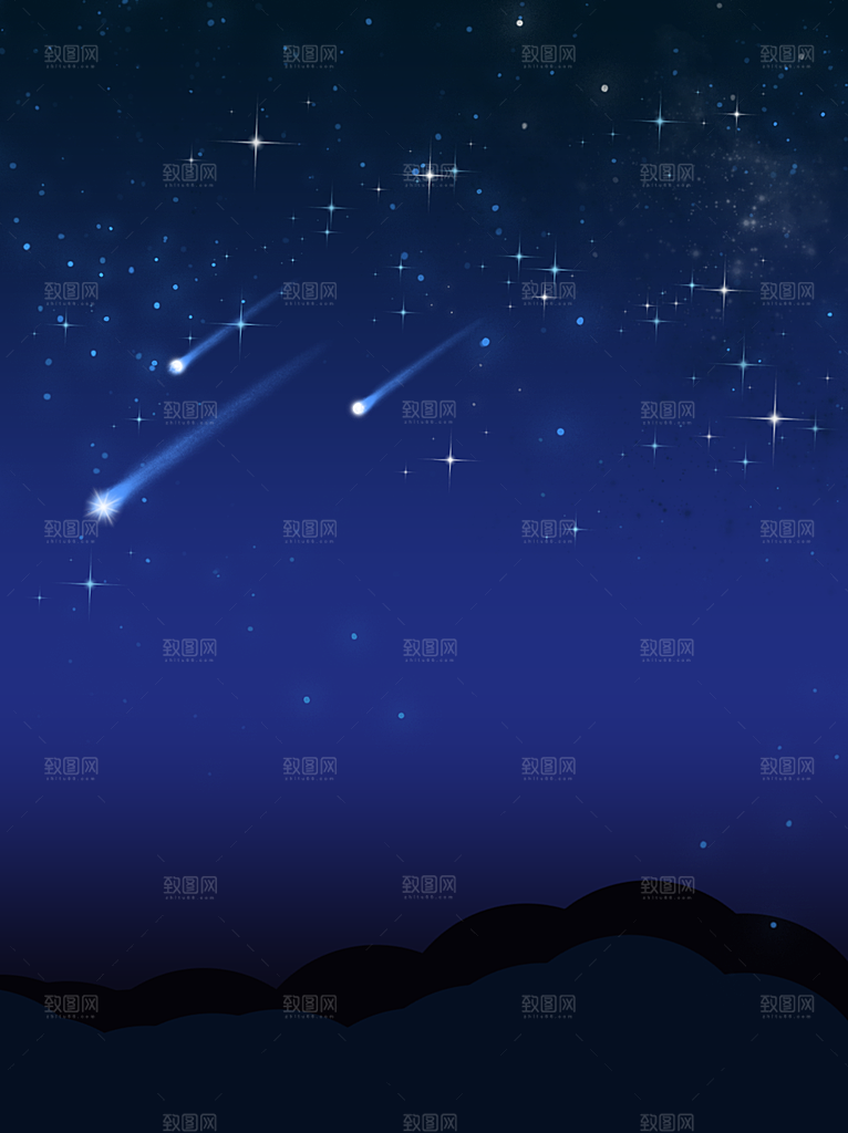 梦幻治愈唯美现代灯光夜景插画背景