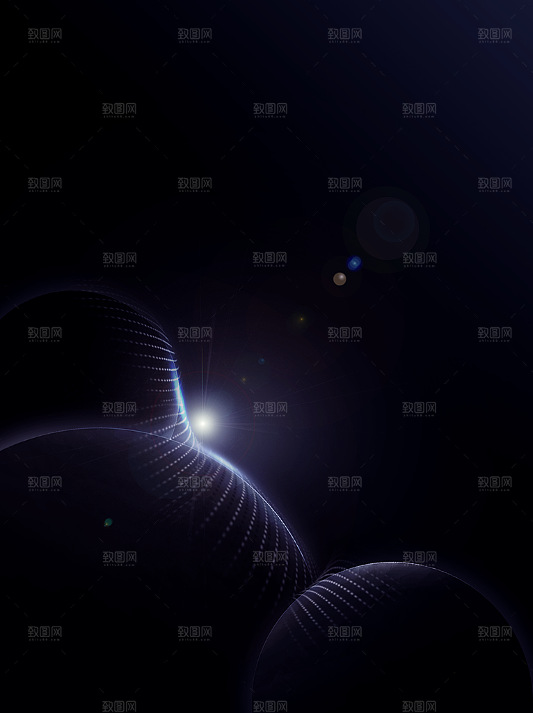 梦幻治愈唯美现代灯光夜景插画背景