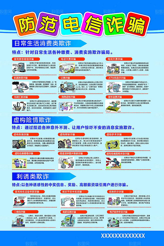 防范打击预防电信诈骗宣传海报设计