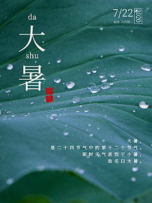 传统节气大暑海报模版