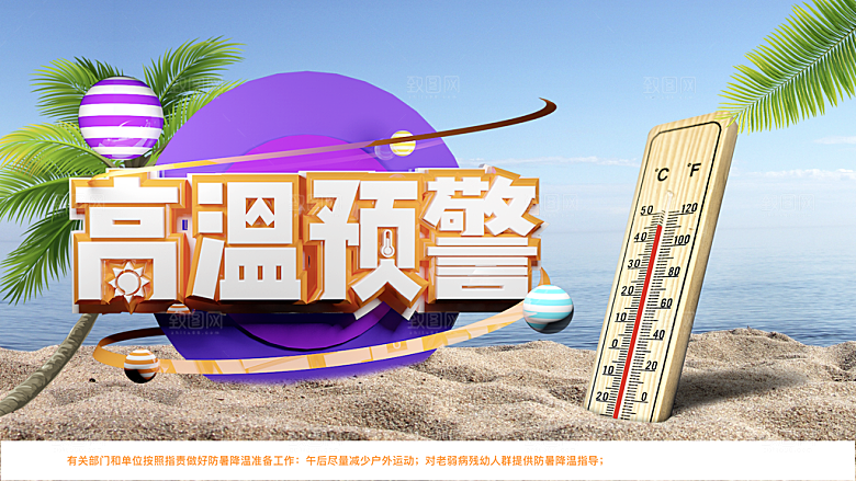 高温预警宣传海报