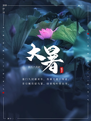 传统节气大暑海报模版