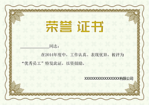 公司企业荣誉证书奖状模板