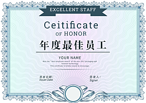简约大气荣誉证书奖状设计素材