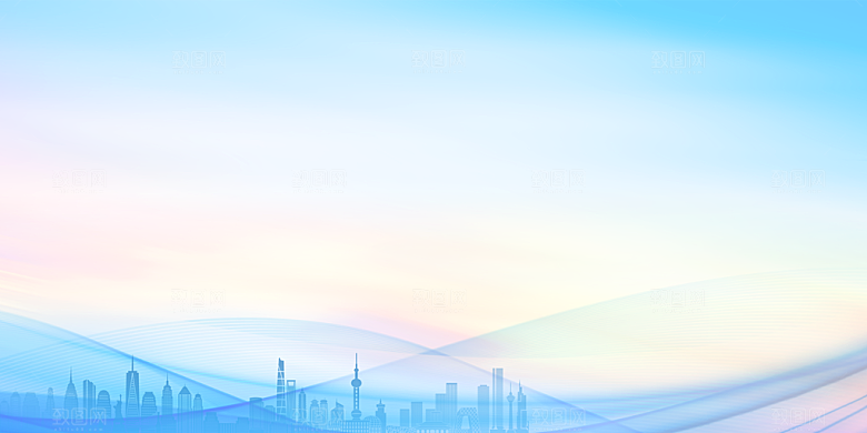 蓝色现代商务科技渐变曲线线条会议背景