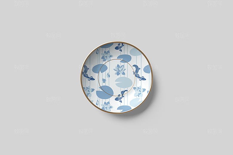 餐具瓷器筷子盘子智能贴图样机模板
