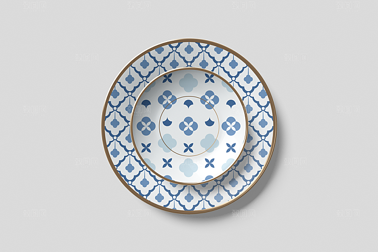 餐具瓷器筷子盘子智能贴图样机模板