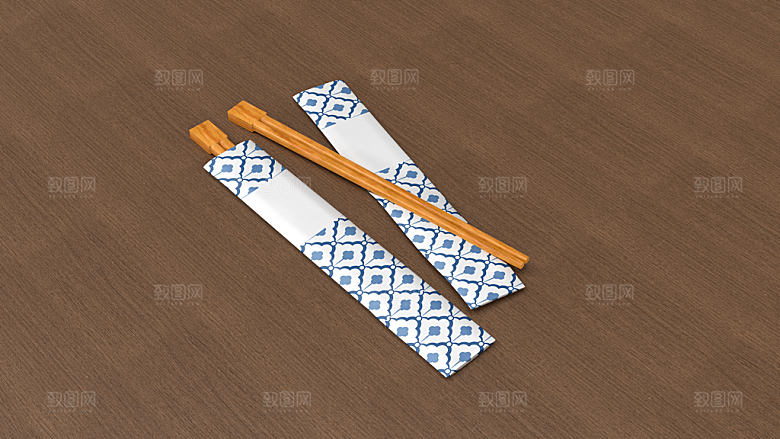 餐具瓷器筷子盘子智能贴图样机模板