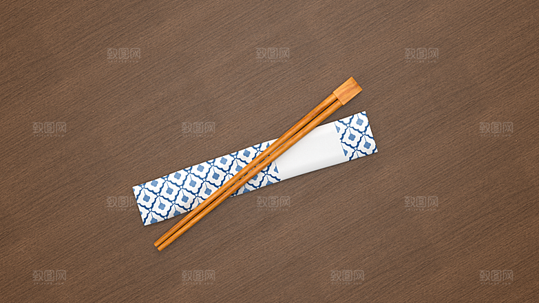 餐具瓷器筷子盘子智能贴图样机模板