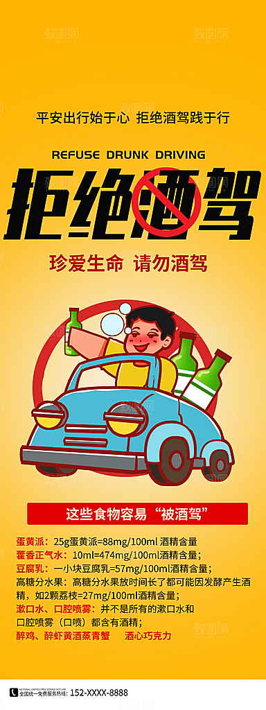 拒绝酒驾宣传海报设计素材