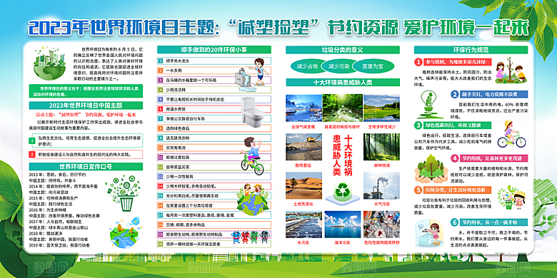 简约大气世界环境日宣传展板