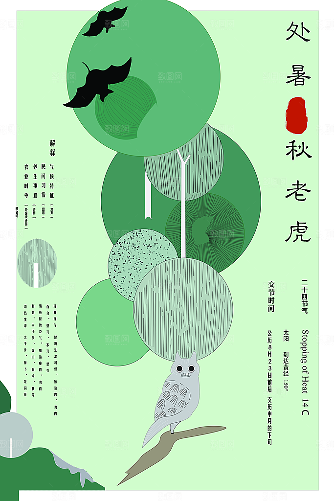 传统节气处暑海报模板
