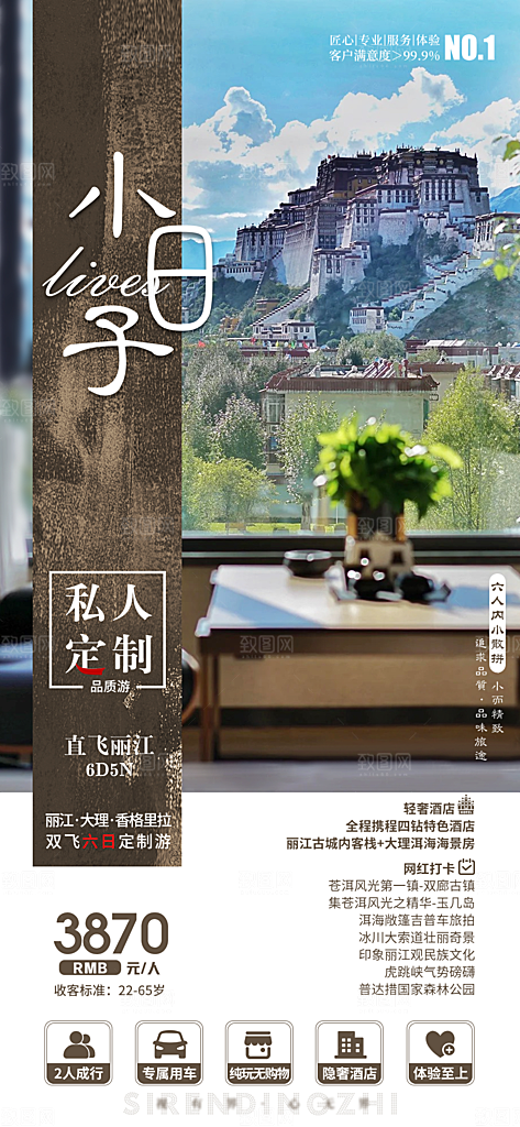 云南大理西双版纳腾冲丽江古城旅游海报