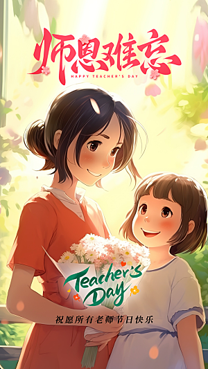 教师节节日简约大气海报