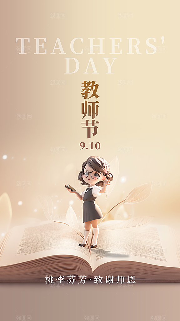 教师节节日简约大气海报