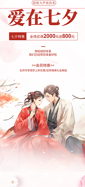 甜蜜美丽七夕情人节爱情活动海报
