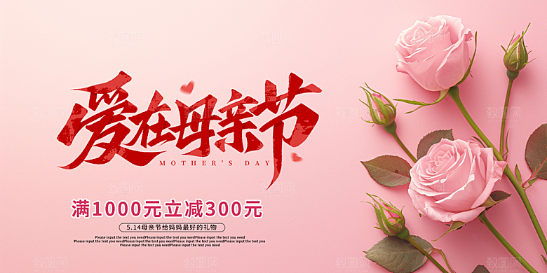 节日美丽感恩母亲节活动宣传展板
