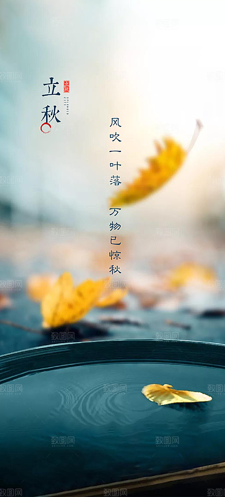 中国传统节气立秋海报