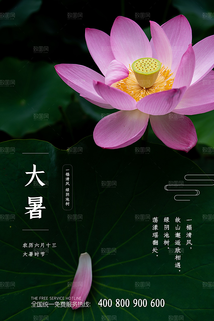 中国传统二十四节气大暑海报素材