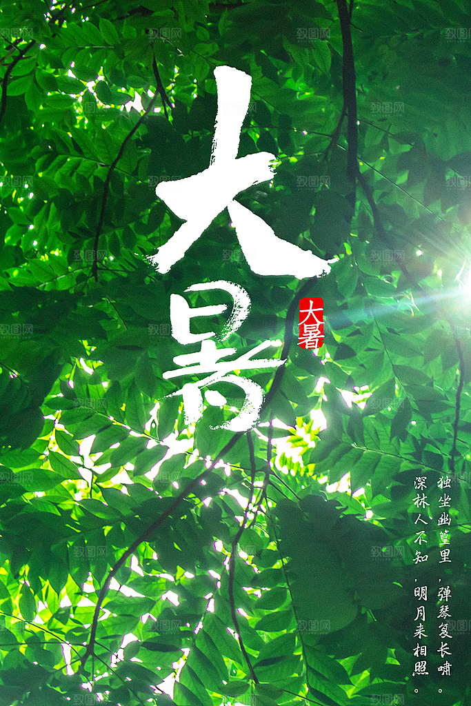 中国传统二十四节气大暑海报素材