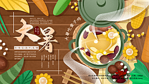 中国传统二十四节气大暑海报素材