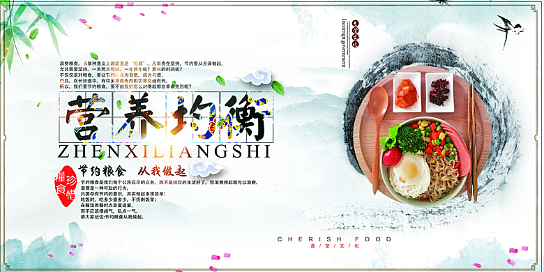 食堂文化展板挂图设计