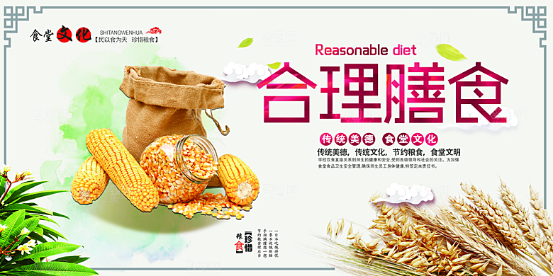 食堂文化展板挂图设计
