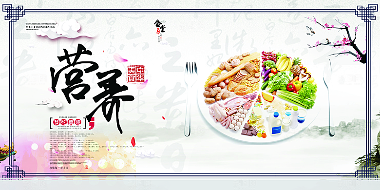 食堂文化展板挂图设计素材