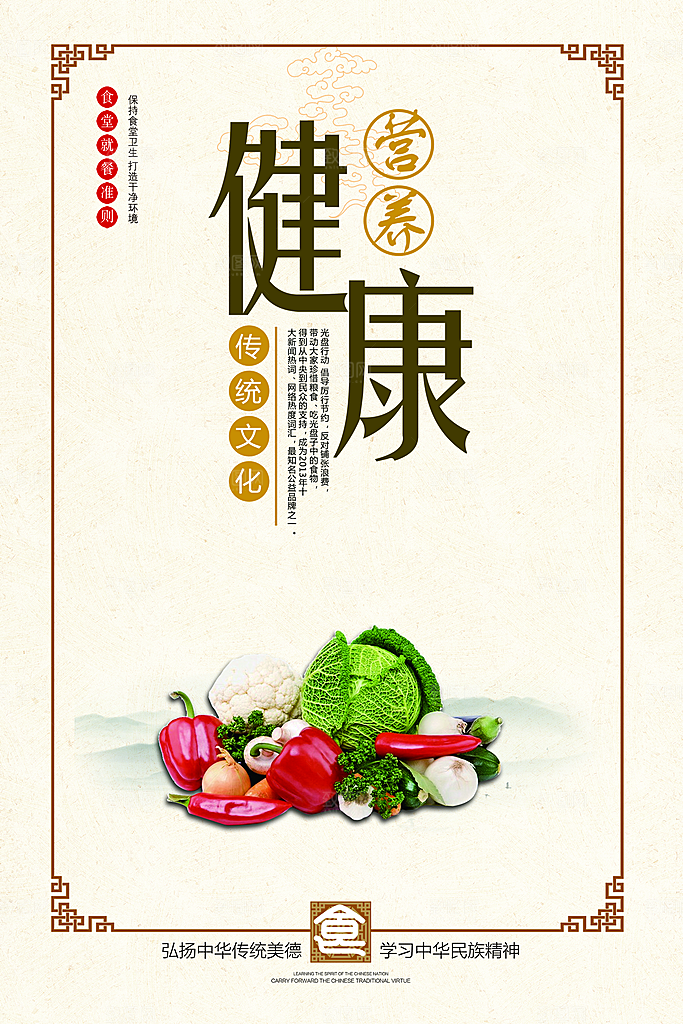 食堂文化展板挂图设计素材