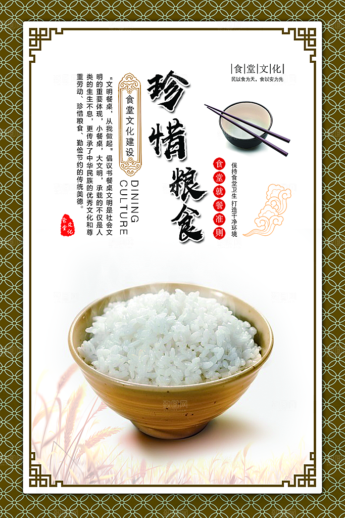 食堂文化展板挂图设计素材