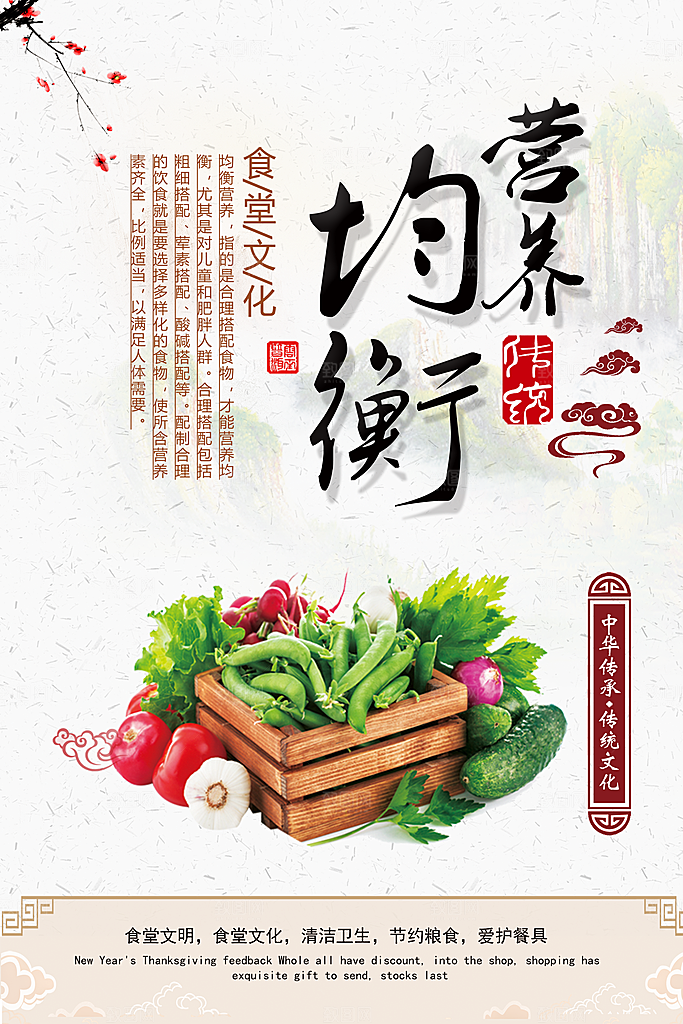 食堂文化展板挂图设计素材