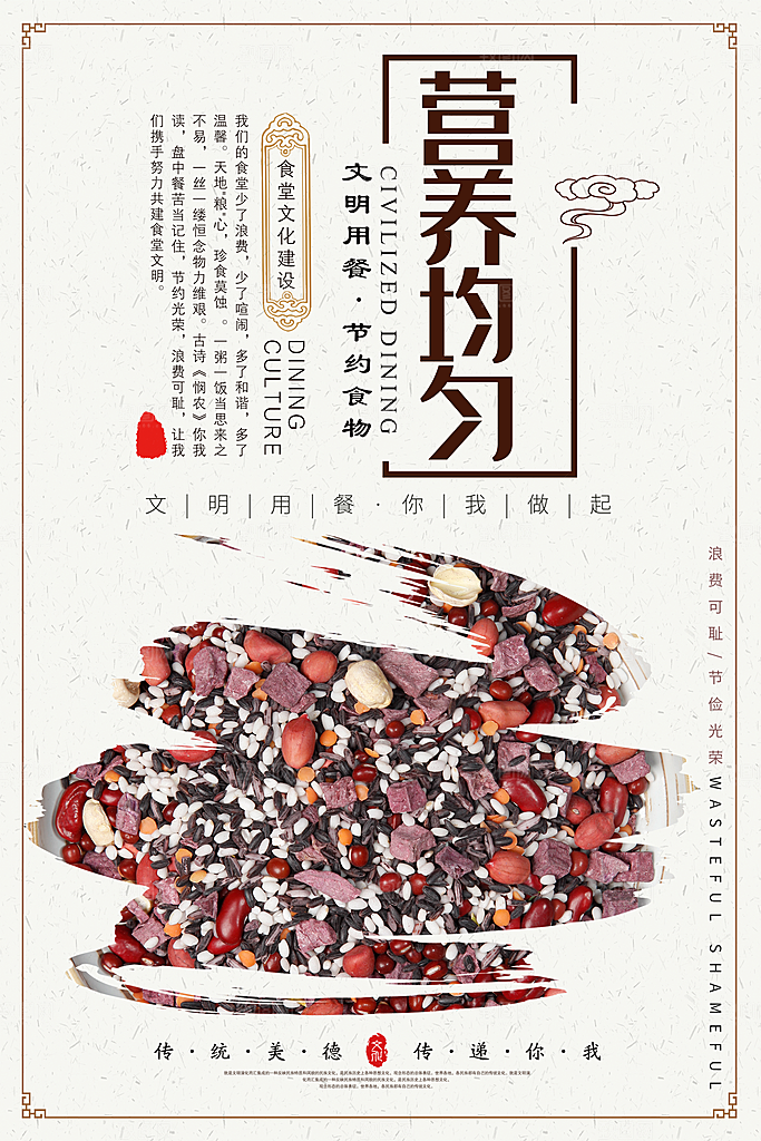食堂文化展板挂图设计素材